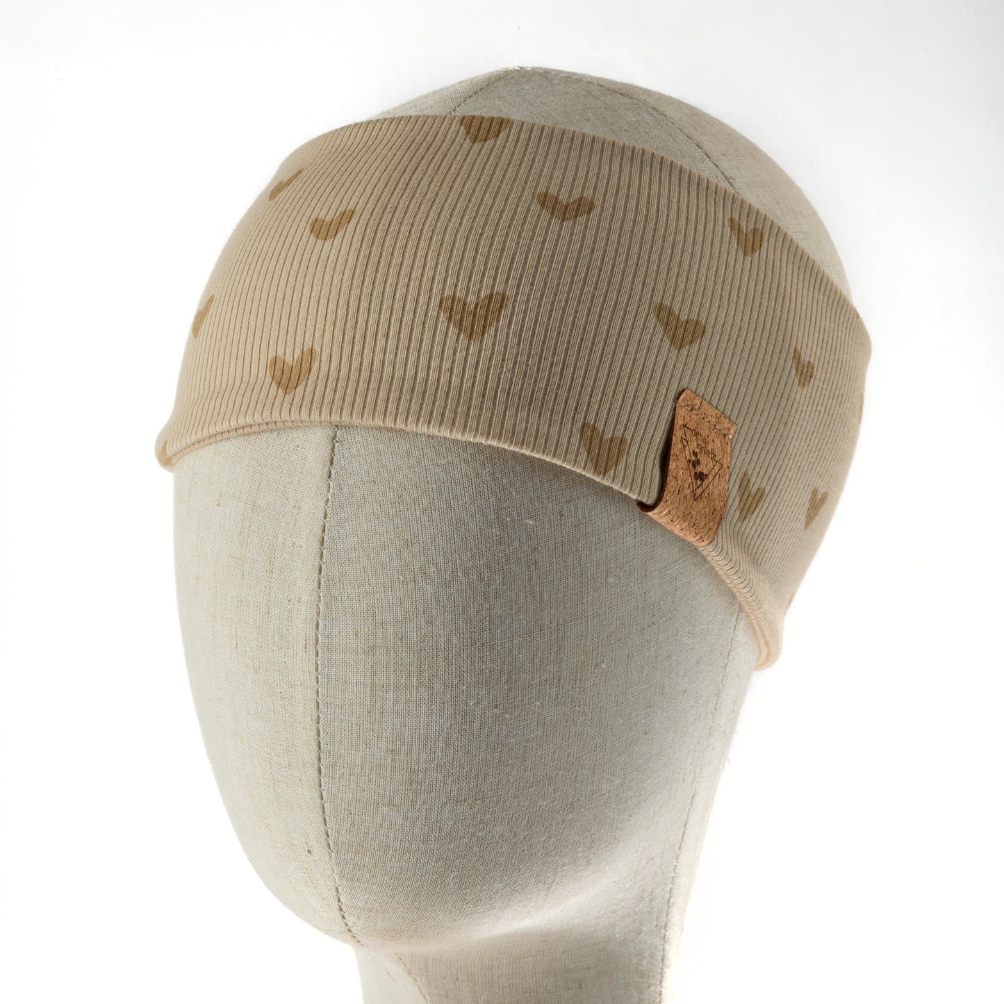 leichtes Stirnband • Herzen beige