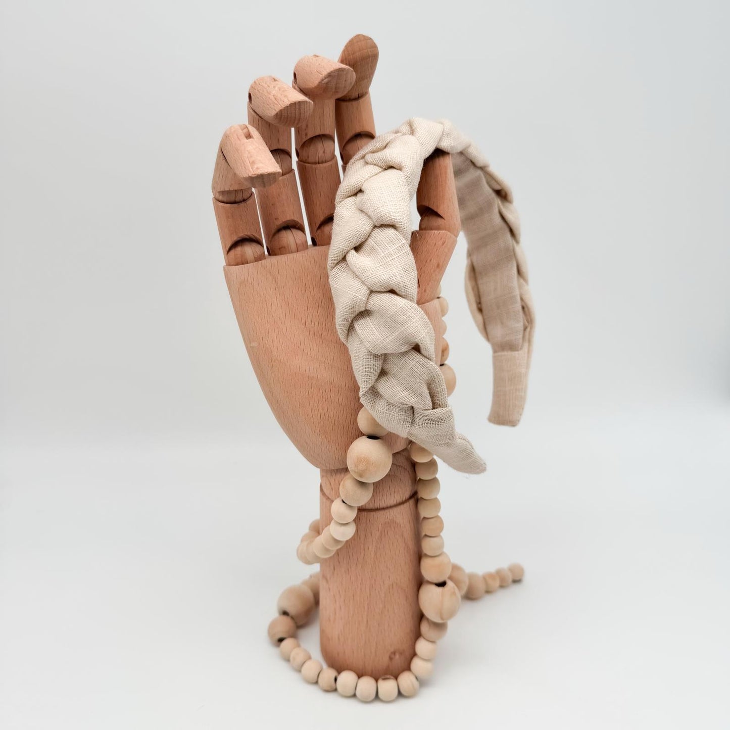 FELIX • geflochtener Haarreif • Leinen • beige