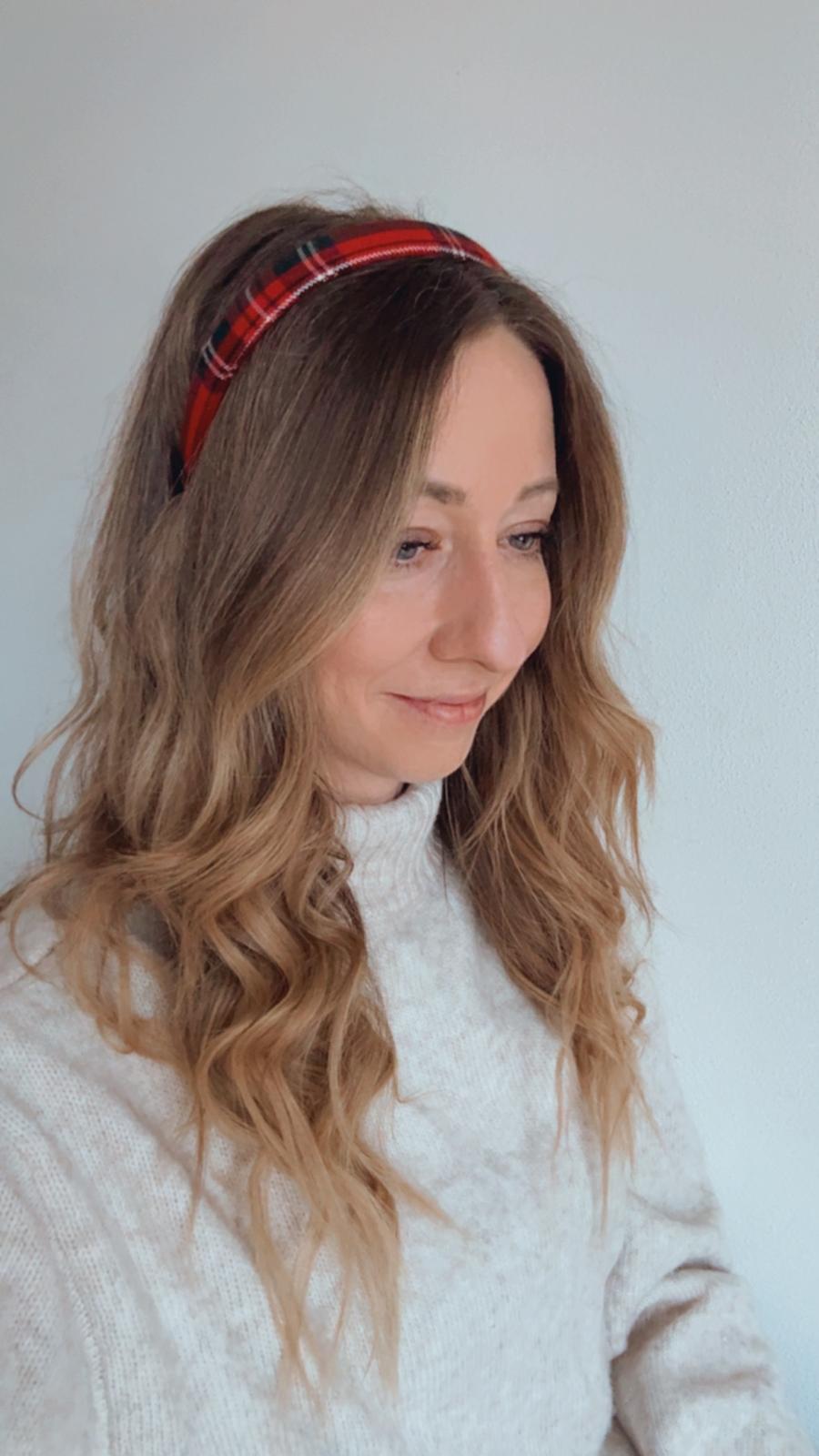 WILLI • schmaler Haarreif • Karo rot