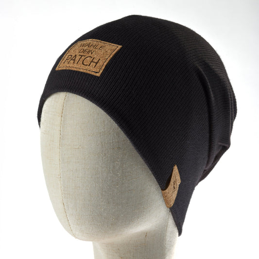 leichte Long-Beanie • schwarz