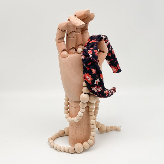 EMIL • Knoten-Haarreif • Musselin • floral-dunkelblau