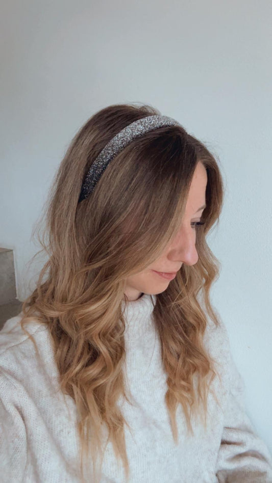 LOUIS • schmaler Haarreif • Glitzer  • silber