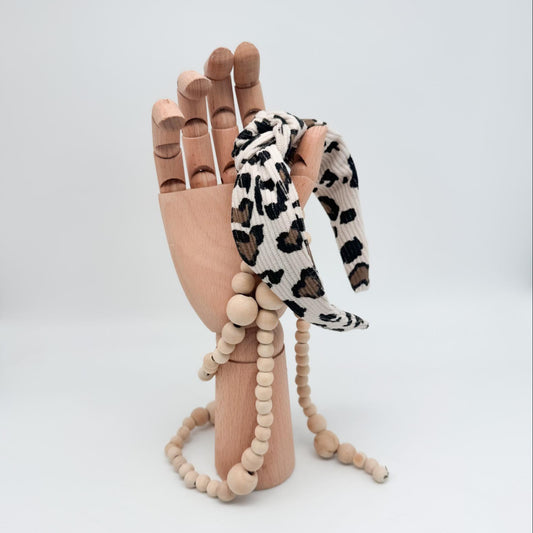 TONI • Knoten-Haarreif • Breitcord • Leo beige