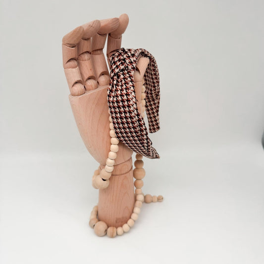 JAMES • Knoten-Haarreif • Hahnentritt beige