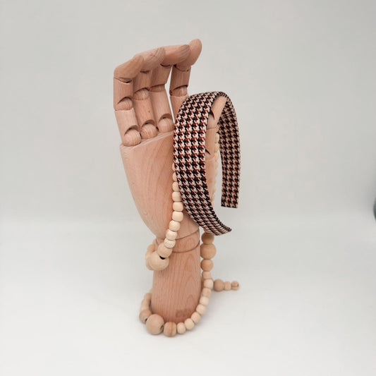 LUDWIG • breiter Haarreif • Hahnentritt beige