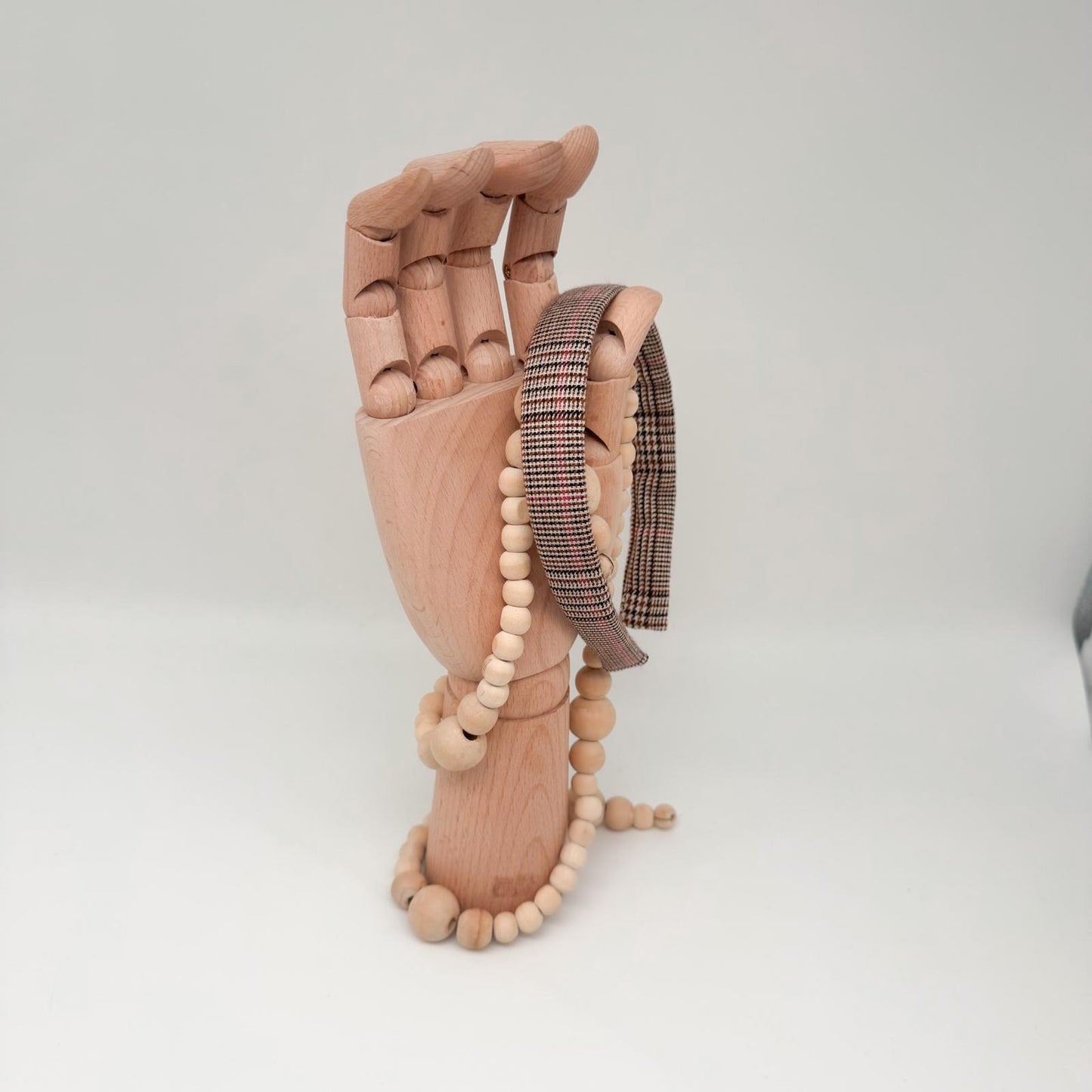 WILLI • schmaler Haarreif • Karo beige/rosa