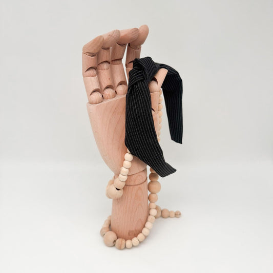 JAMES • Knoten-Haarreif • Nadelstreifen schwarz