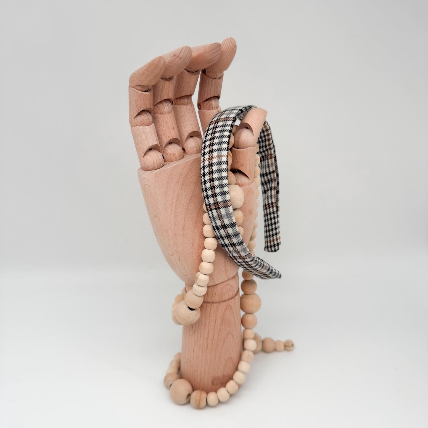 WILLI • schmaler Haarreif • Karo creme