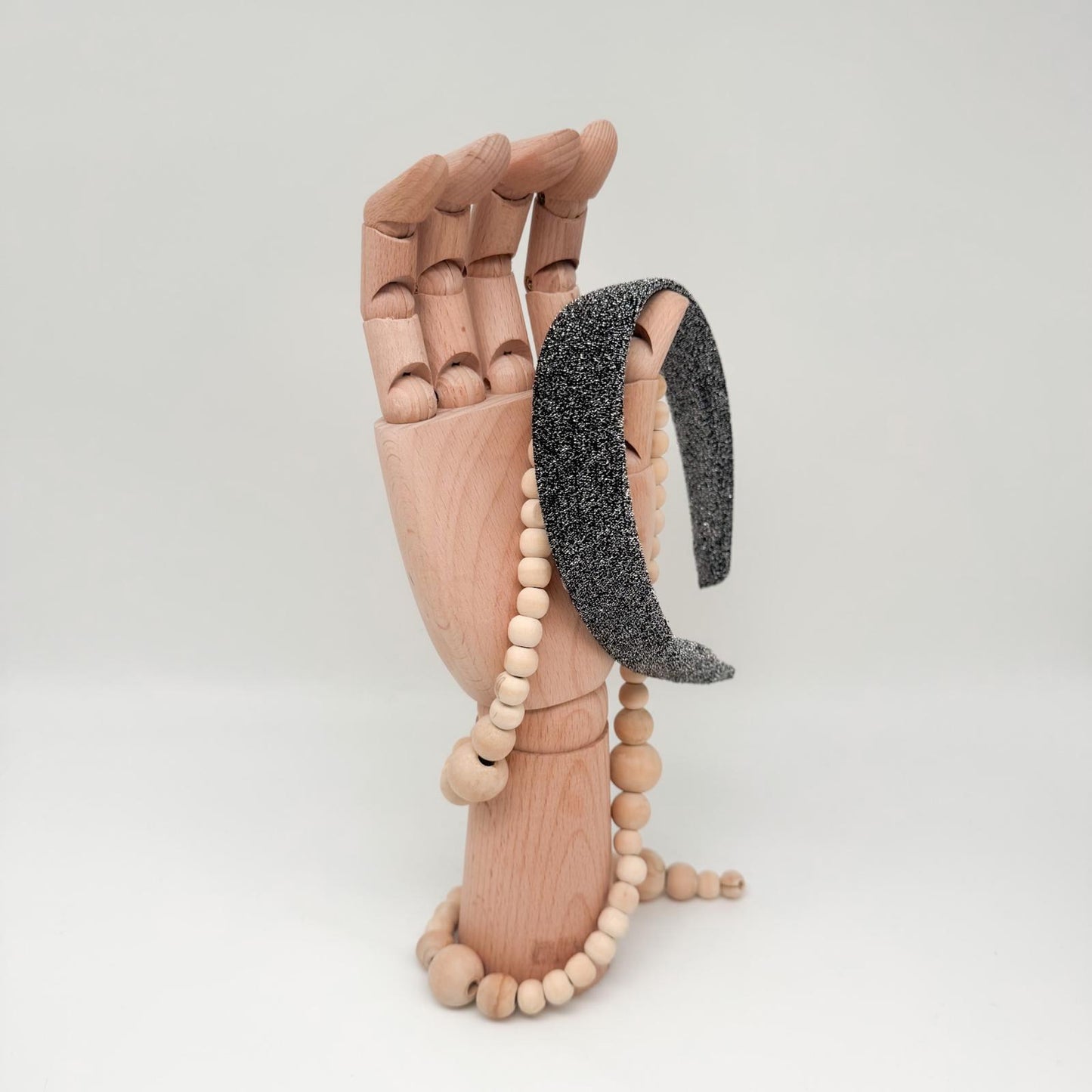 KARL • breiter Haarreif • Glitzer • silber