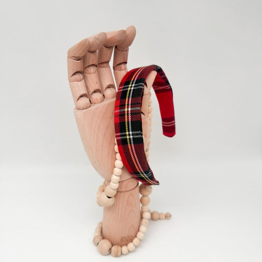 LUDWIG • breiter Haarreif • Karo rot