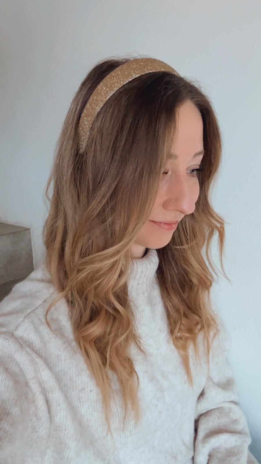 KARL • breiter Haarreif • Glitzer • gold