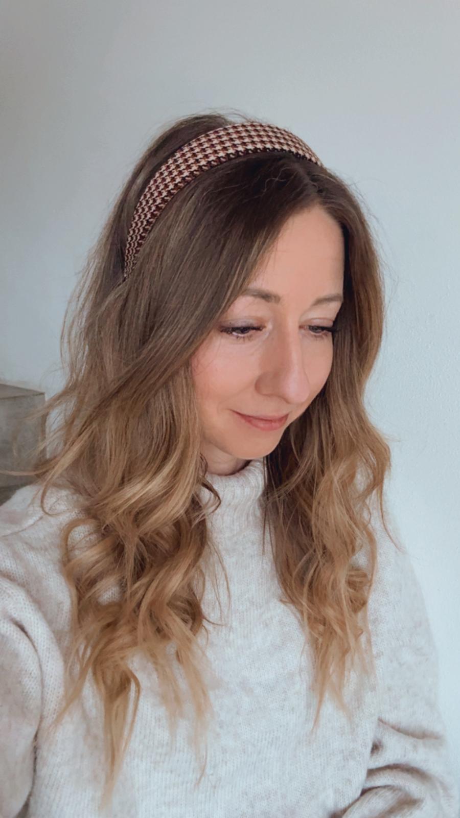 LUDWIG • breiter Haarreif • Hahnentritt beige