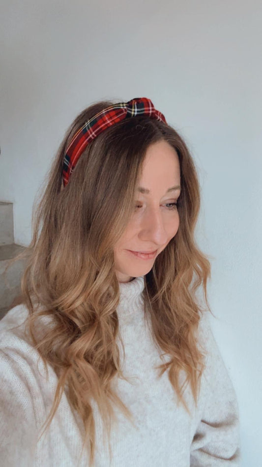 JAMES • Knoten-Haarreif • Karo rot