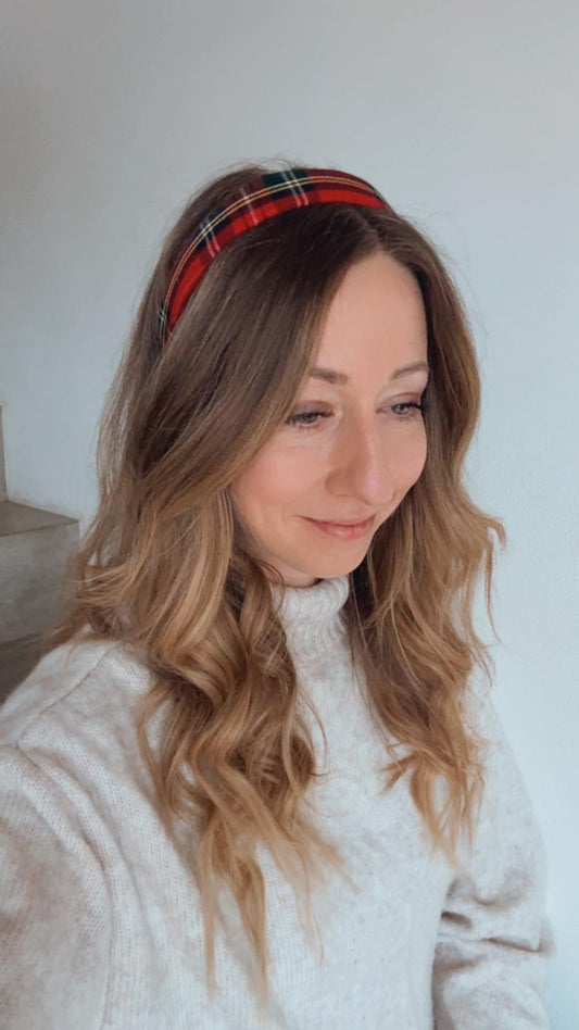 LUDWIG • breiter Haarreif • Karo rot