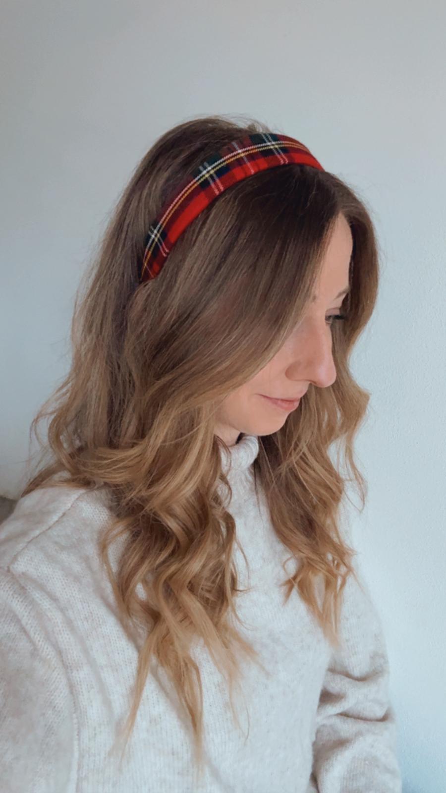 LUDWIG • breiter Haarreif • Karo rot