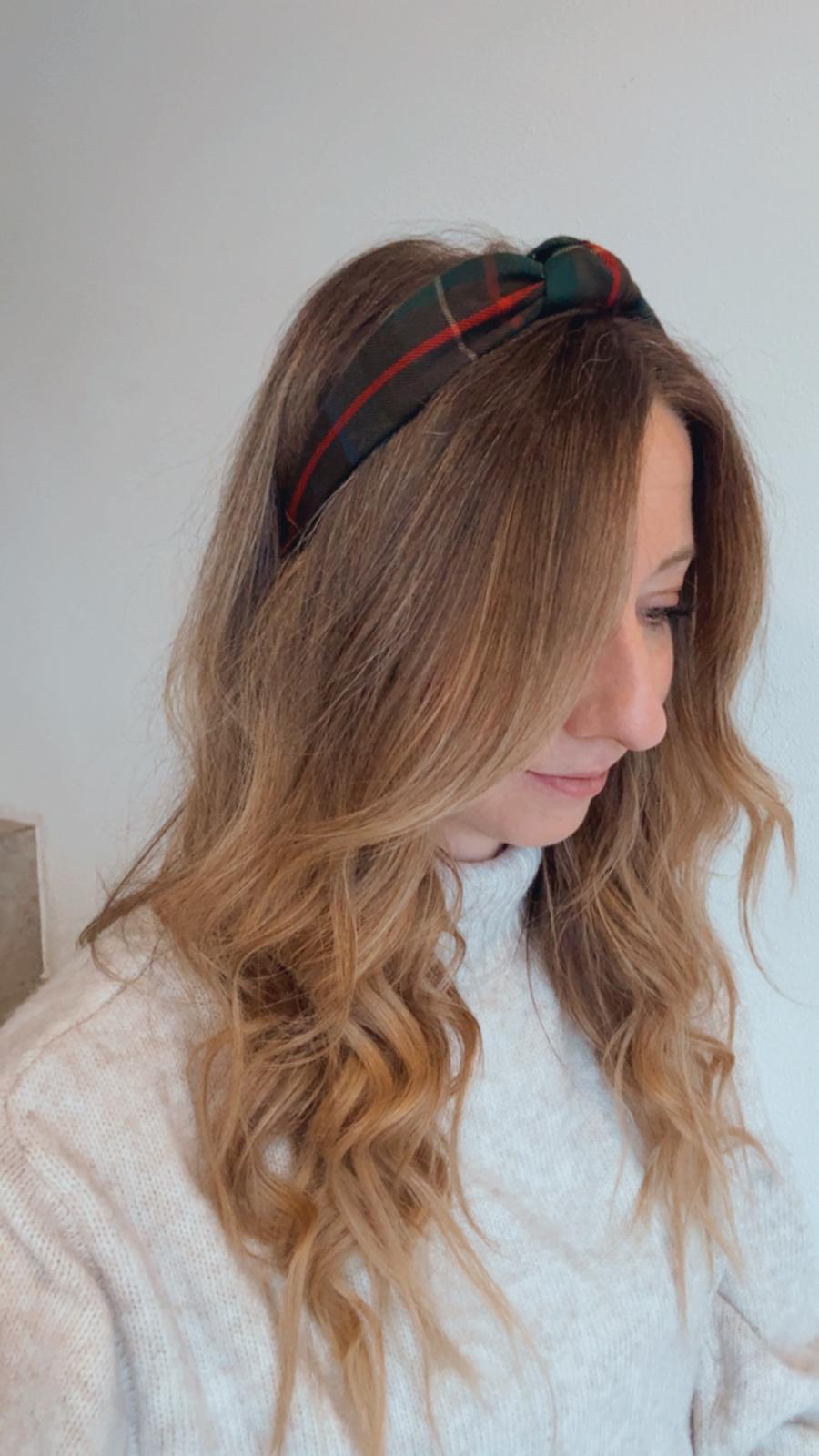 JAMES • Knoten-Haarreif • Karo grün