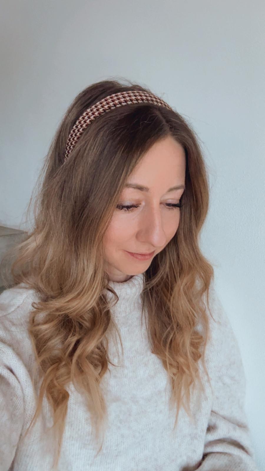 WILLI • schmaler Haarreif • Hahnentritt beige